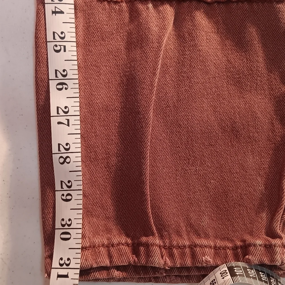 Akademiks Jeanius Y2K Skinny Ripped Jeans Burnt Orange 36x32